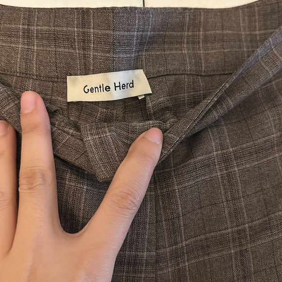 Gentle Herd 100% Wool Plaid Checkered Pleated Wide Leg Trouser - Picture 13 of 17